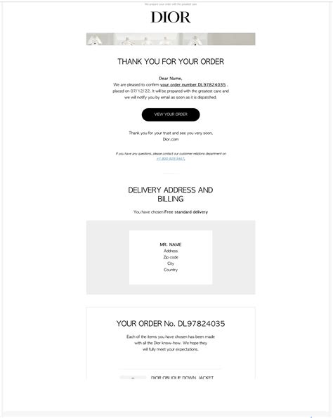 air dior mail|Dior email receipt.